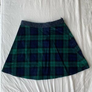 Brooks Brother’s Green & Navy Plaid A-Line Skirt